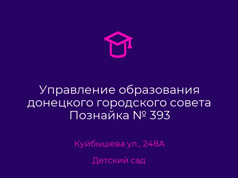 Управление образования донецкого городского совета Познайка № 393
